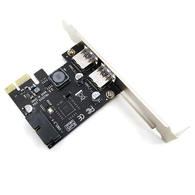 Контролер PCI-E USB3.0 (2ext. 19pin USB header), Low Profile Bracket, NEC (B00156) фото №3