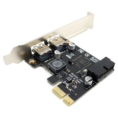 Контролер PCI-E USB3.0 (2ext. 19pin USB header), Low Profile Bracket, NEC (B00156) фото №4