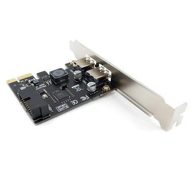Контролер PCI-E USB3.0 (2ext. 19pin USB header), Low Profile Bracket, NEC (B00156) фото №5