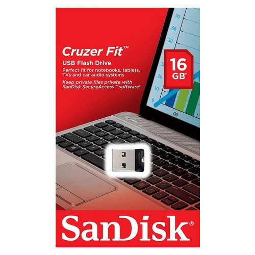 Накопичувач SSD SanDisk 16GB USB Cruzer Fit (SDCZ33-016G-G35) фото №1