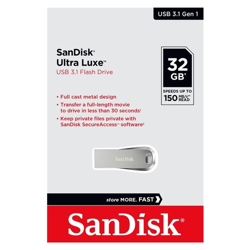 Накопичувач SSD SanDisk 32GB USB 3.1 Ultra Luxe (SDCZ74-032G-G46) фото №5