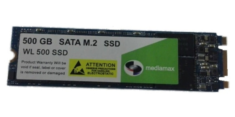 SSD накопитель 500GB Mediamax M.2 2280 SATAIII 3D NAND TLC (WL 500 SSD накопительM.2) Refurbished наработка до 1% фото №1