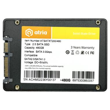 Накопичувач SSD 2.5 480GB XT200 ATRIA (ATSATXT200/480) фото №2