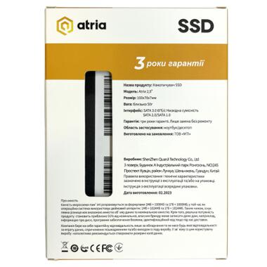 Накопичувач SSD 2.5 480GB XT200 ATRIA (ATSATXT200/480) фото №3