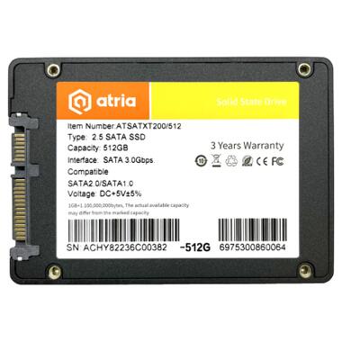 Накопичувач SSD 2.5 512GB XT200 ATRIA (ATSATXT200/512) фото №2