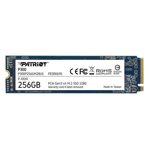 SSD накопичувач 256GB Patriot P300 M.2 2280 PCIe NVMe 3.0 x4 TLC (P300P256GM28US) фото №1