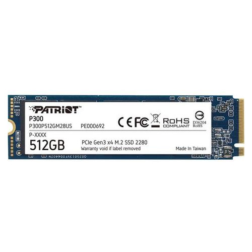 SSD накопичувач 512GB Patriot P300 M.2 2280 PCIe NVMe 3.0 x4 TLC (P300P512GM28US) фото №1
