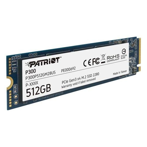 SSD накопичувач 512GB Patriot P300 M.2 2280 PCIe NVMe 3.0 x4 TLC (P300P512GM28US) фото №3