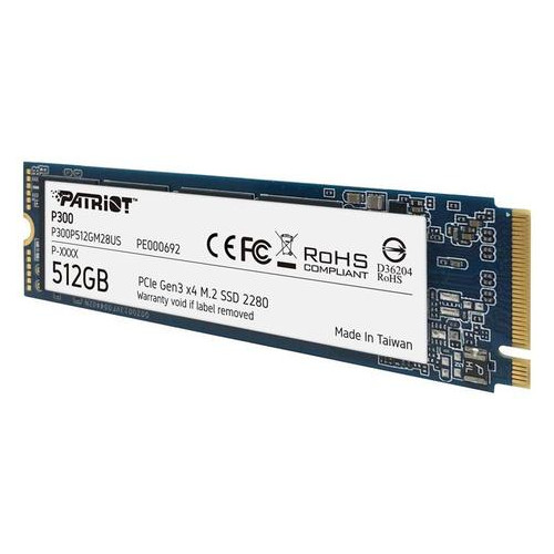 SSD накопичувач 512GB Patriot P300 M.2 2280 PCIe NVMe 3.0 x4 TLC (P300P512GM28US) фото №2