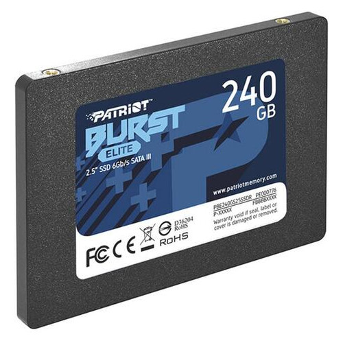 SSD накопичувач 240GB Patriot Burst Elite 2.5 SATAIII TLC (PBE240GS25SSDR) фото №2