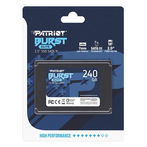 SSD накопичувач 240GB Patriot Burst Elite 2.5 SATAIII TLC (PBE240GS25SSDR) фото №3