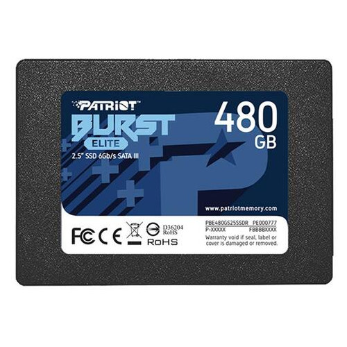 SSD накопичувач 480GB Patriot Burst Elite 2.5 SATAIII TLC (PBE480GS25SSDR) фото №1