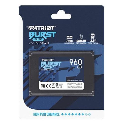 SSD накопичувач 960GB Patriot Burst Elite 2.5 SATAIII TLC (PBE960GS25SSDR) фото №3