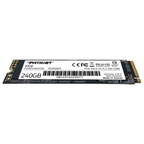 Накопичувач SSD 240GB Patriot P310 M.2 2280 PCIe NVMe 4.0 x4 TLC (P310P240GM28) фото №3