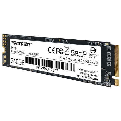 Накопичувач SSD 240GB Patriot P310 M.2 2280 PCIe NVMe 4.0 x4 TLC (P310P240GM28) фото №5