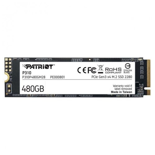 Накопичувач SSD 480GB Patriot P310 M.2 2280 PCIe NVMe 4.0 x4 TLC (P310P480GM28) фото №1