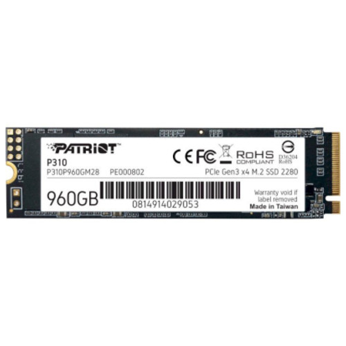 Накопичувач SSD M.2 960GB Patriot PCIe 3.0 P310 (P310P960GM28) фото №1
