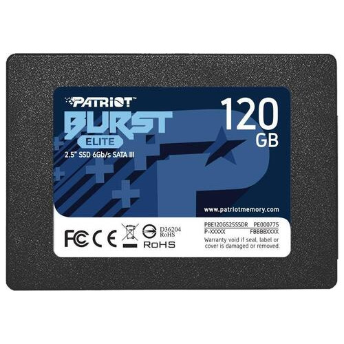 Накопичувач SSD Patriot Burst Elite 120GB 2.5 7mm SATAIII TLC 3D 2.5 SATA III (6Gb/s) 3D TLC NAND (PBE120GS25SSDR) фото №1