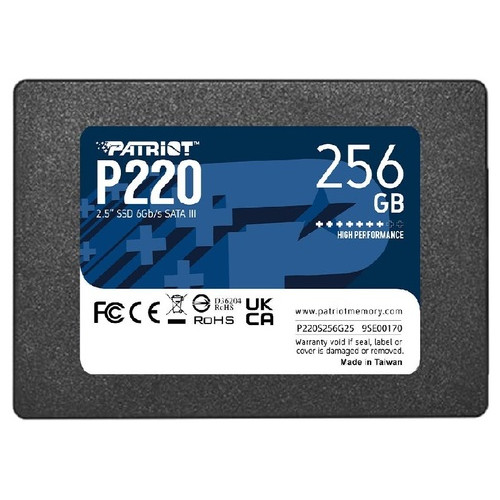 Накопичувач SSD 256GB Patriot P220 2.5 SATAIII TLC (P220S256G25) фото №1
