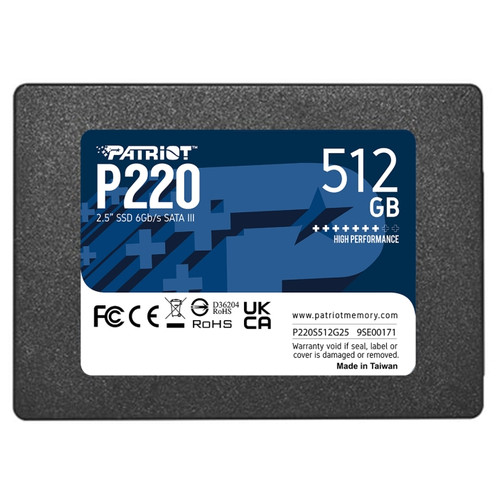 Накопичувач SSD 512GB Patriot P220 2.5 SATAIII TLC (P220S512G25) фото №1