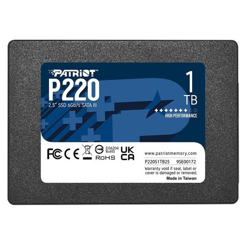 Накопичувач SSD 1TB Patriot P220 2.5 SATAIII TLC (P220S1TB25) фото №1