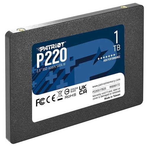 Накопичувач SSD 1TB Patriot P220 2.5 SATAIII TLC (P220S1TB25) фото №2