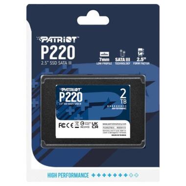 Накопичувач SSD 2TB Patriot P220 2.5 SATAIII TLC (P220S2TB25) фото №4