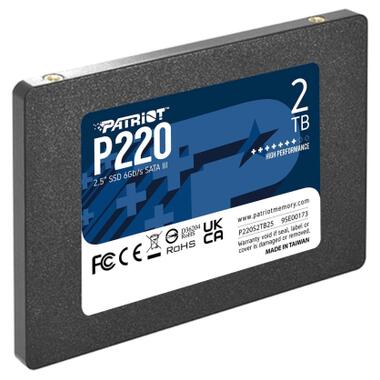Накопичувач SSD 2TB Patriot P220 2.5 SATAIII TLC (P220S2TB25) фото №3