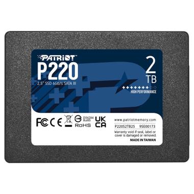Накопичувач SSD 2TB Patriot P220 2.5 SATAIII TLC (P220S2TB25) фото №1