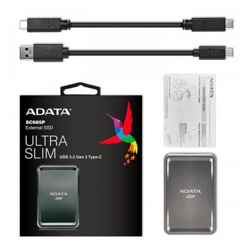 Накопитель внешний SSD 2.5 USB 500GB A-Data SC685P Titanium (ASC685P-500GU32G2-CTI) фото №4