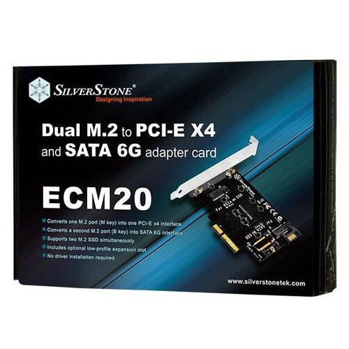 Плата-адаптер Silver Stone PCIe x4 для SSD m.2 SATA та NVMe фото №8