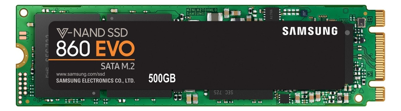 Накопичувач SSD 500GB Samsung 860 EVO M.2 SATAIII 3D V-NAND TLC (MZ-N6E500BW) фото №1