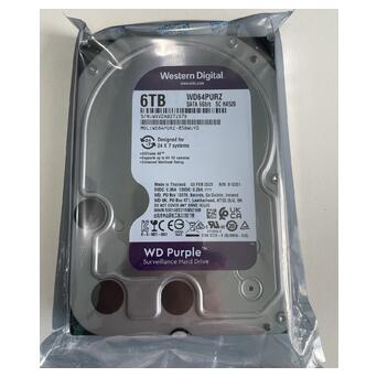 Накопичувач HDD SATA 6.0TB WD Purple 5400rpm 256MB (WD64PURZ) фото №1