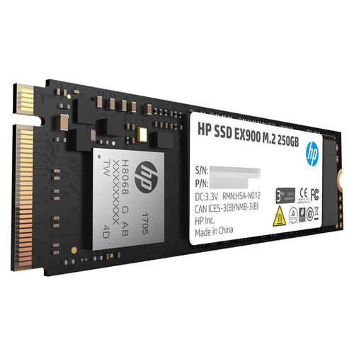 Накопичувач SSD HP 250G NVMe PCIe Gen3x4 M.2 2280 EX900 2100/1300 (2YY43AAABB) фото №1