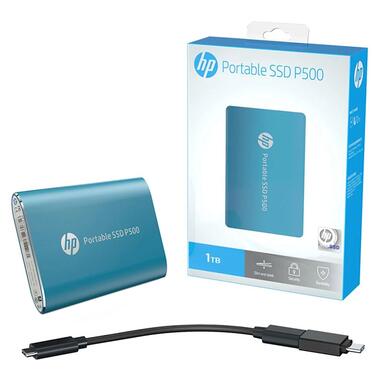 Модуль пам'яті SSD  external, USB 3.2 Gen1 Type-C  1Tb, HP P500, TLC, Blue, синій, Retail (1F5P6AA#) фото №4