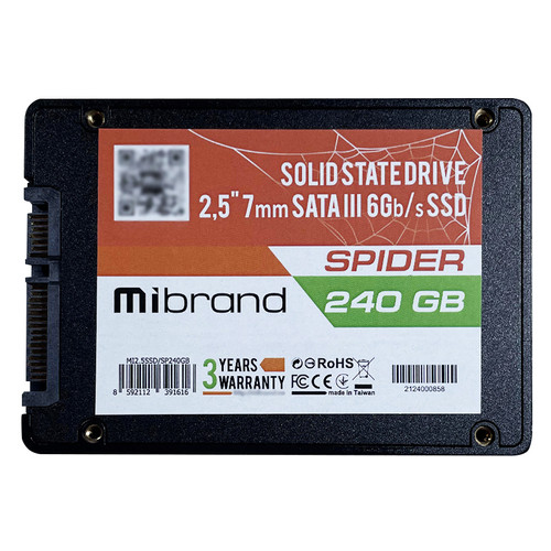 Накопичувач SSD 240GB Mibrand Spider 2.5 SATAIII 3D TLC (MI2.5SSD/SP240GB) Bulk фото №2