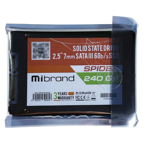 Накопичувач SSD 240GB Mibrand Spider 2.5 SATAIII 3D TLC (MI2.5SSD/SP240GB) Bulk фото №4