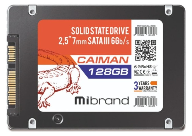 Накопичувач SSD 128GB Mibrand Caiman 2.5 SATAIII 3D TLC (MI2.5SSD/CA128GB) Bulk фото №1