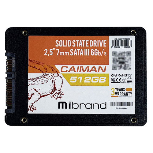 Накопичувач SSD 512GB Mibrand Caiman 2.5 SATAIII 3D TLC (MI2.5SSD/CA512GB) Bulk фото №2