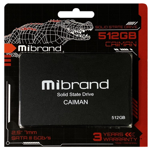 Накопичувач SSD Mibrand Caiman 512GB 2.5 SATAIII 3D TLC NAND (MI2.5SSD/CA512GBST) фото №2