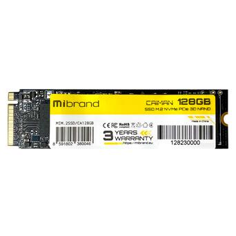 Накопитель SSD Mibrand Caiman 128GB M.2 2280 PCI Express 3.0 x4 3D NAND (MIM.2SSD/CA128GB) фото №1