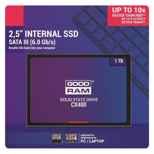 Накопитель SSD Goodram CX400 1TB SATAIII 3D TLC (SSDPR-CX400-01T) фото №4