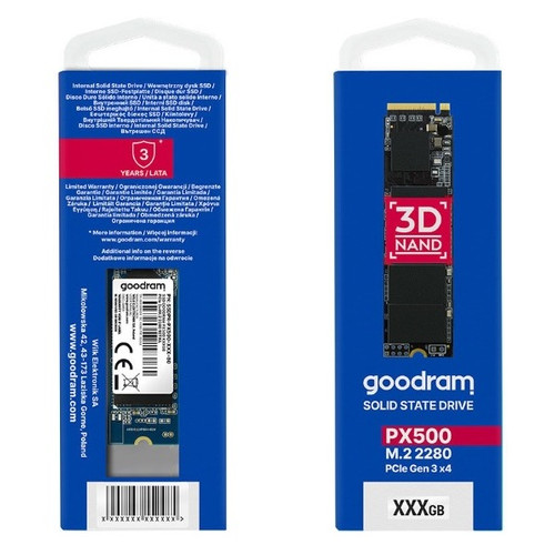 Накопичувач SSD 256GB Goodram PX500 M.2 2280 PCIe NVMe 3.0 x4 3D TLC (SSDPR-PX500-256-80) фото №3