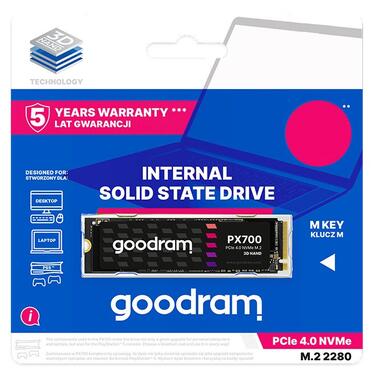 Накопитель SSD 4TB Goodram PX700 M.2 2280 PCIe 4.0 x4 NVMe 3D NAND (SSDPR-PX700-04T-80) фото №4