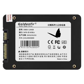 SSD накопичувач GoldenfIr SSD SATA3 2.5 TLC 120GB фото №3