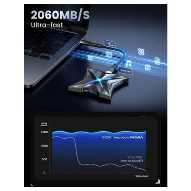 Портативный внешний SSD-накопитель MOVE SPEED Magnetic RX20 PRO 1TB Black фото №3