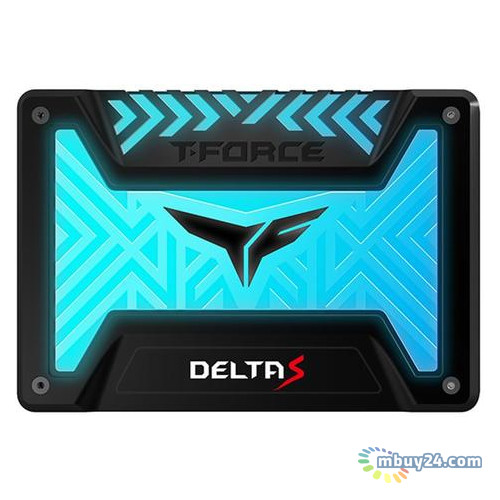 Накопитель SSD 500GB Team T-Force Delta S RGB 2.5 SATAIII 3D NAND TLC Black (T253TR500G3C312)	 фото №1