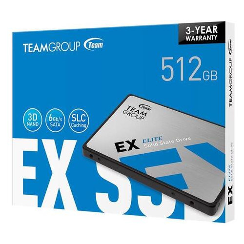 Накопичувач SSD 512GB Team EX2 2.5 SATAIII SLC (T253E2512G0C101) фото №3