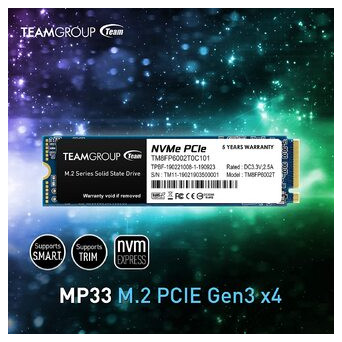 SSD накопичувач M.2 TEAM MP33 1TB (TM8FP6001T0C101) фото №4
