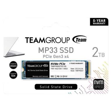 Твердотільний накопичувач SSD Team M.2 NVMe PCIe 3.0 x4 2TB MP33 2280 TLC (TM8FP6002T0C101) фото №3